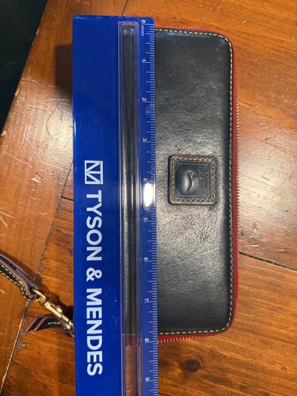 Dooney & Bourke Black Leather Zip Wallet with Red Trim - Picture 3 of 4